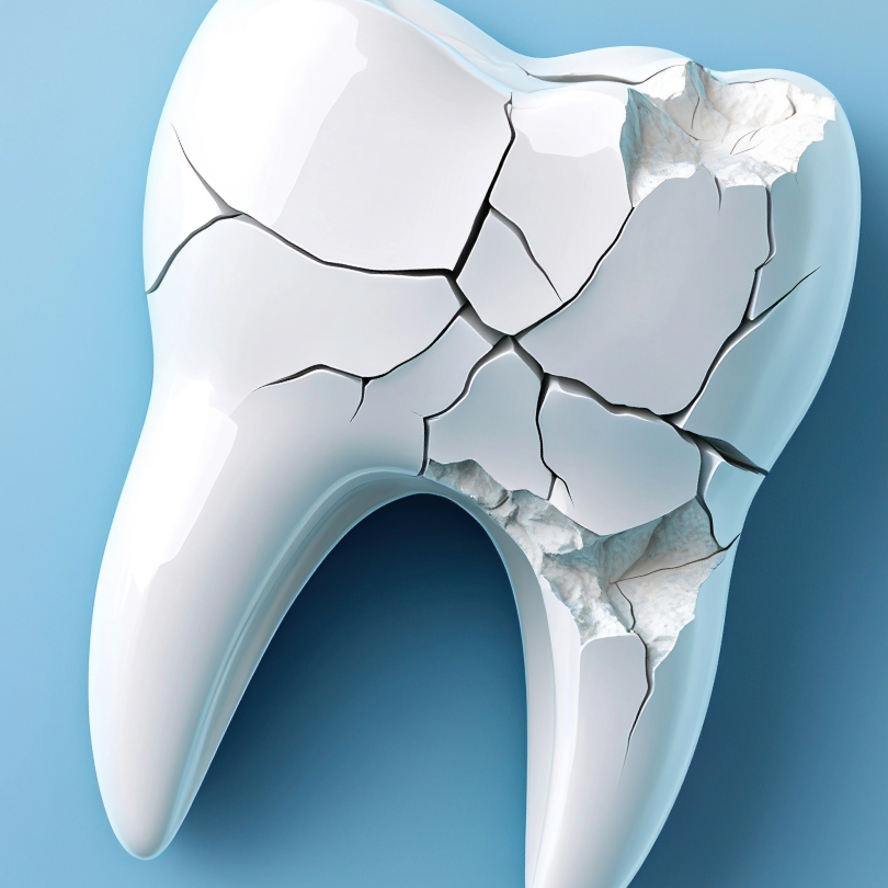 Tooth that is crumbling because of Sjogren's disease