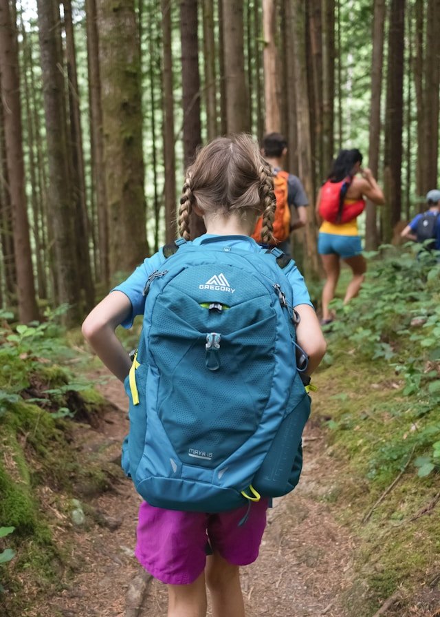 children hiking